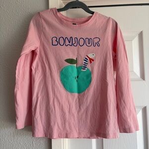 Tea Collection Bonjour Au Revoir long sleeve shirt apple worm print